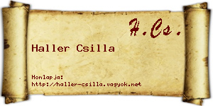 Haller Csilla névjegykártya